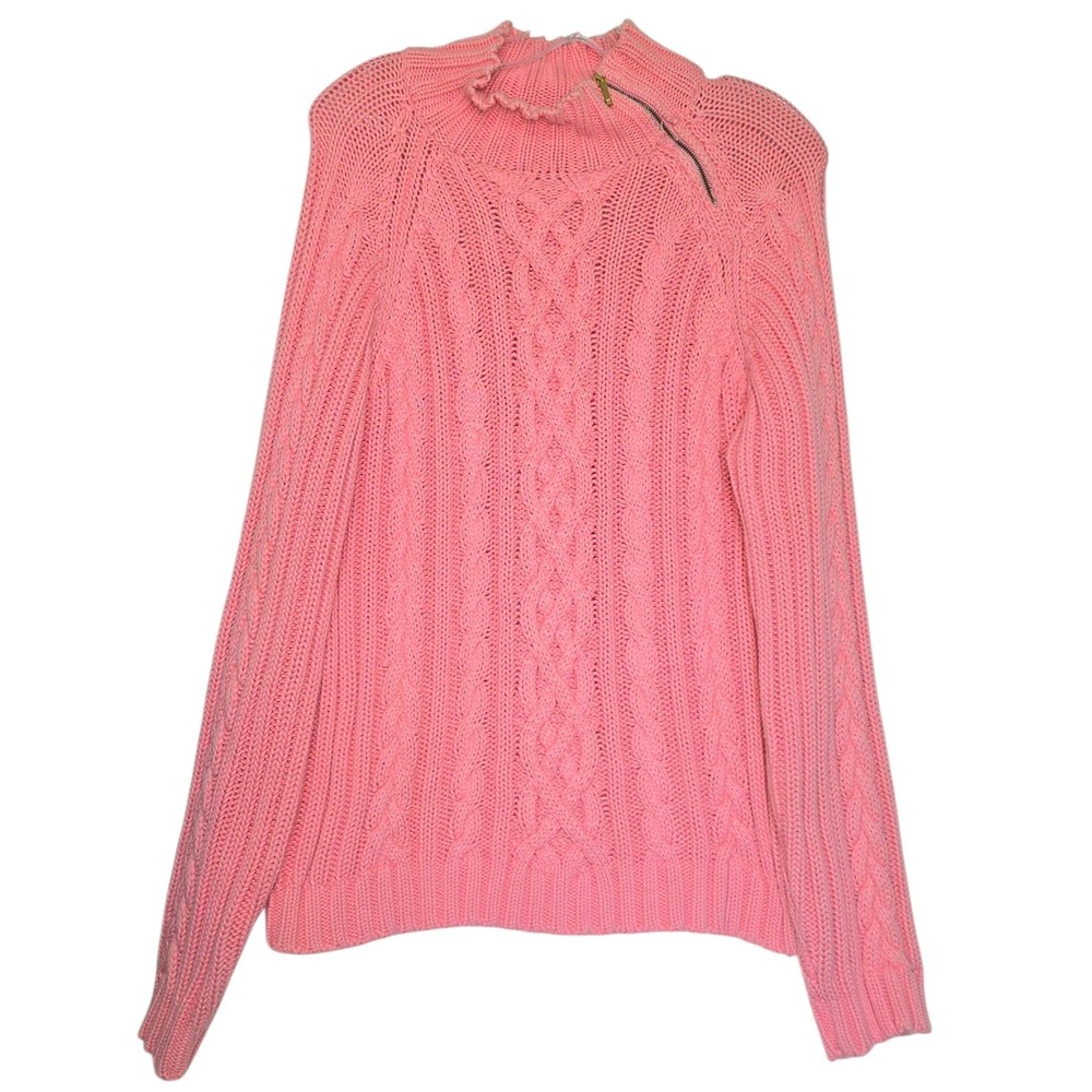 Ralph Lauren Sport Sweater Women Size Xl Coral Turtleneck Pullover Cable Knit - Picture 3 of 9